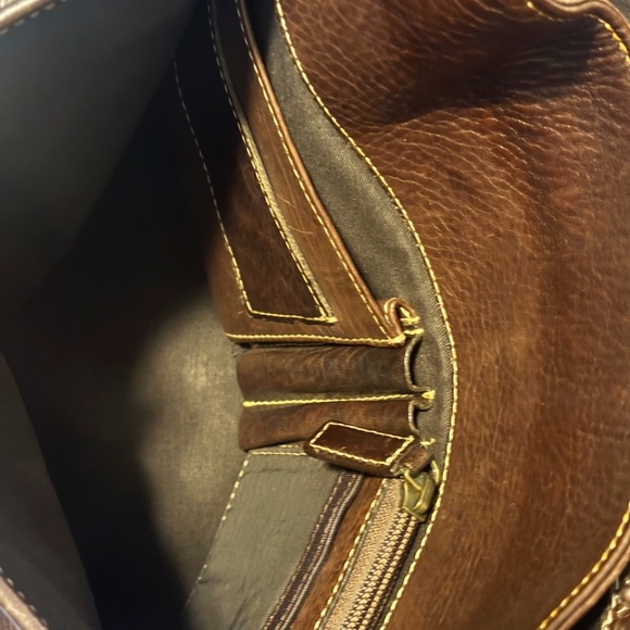 Vintage Cole Haan Messenger Bag, Dark Brown Leather - Picture 9 of 10